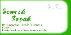 henrik kozak business card